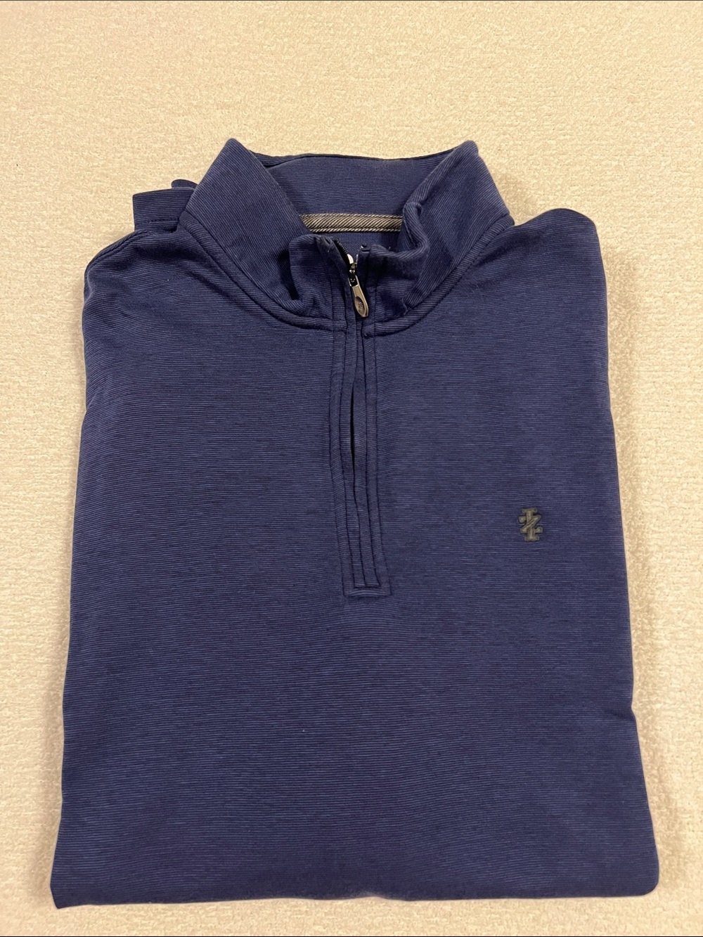 Izod Men’s Navy Golf Quarter-Zip Pullover with Gray Accent